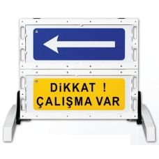12501 FB R Katlanır Uyarı Levhalı Bariyer